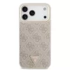 Guess PU bőr 4G Triangle Logo Gold Frame MagSafe tok iPhone 17 Pro Max készülékhez rózsaszín