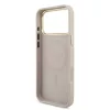Guess PU bőr 4G Triangle Logo Gold Frame MagSafe tok iPhone 17 Pro Max készülékhez rózsaszín