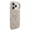 Guess PU bőr 4G Metal Logo Gold Frame MagSafe tok iPhone 17 Pro készülékhez rózsaszín