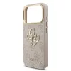 Guess PU bőr 4G Metal Logo Gold Frame MagSafe tok iPhone 17 Pro készülékhez rózsaszín