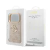 Guess PU bőr 4G Metal Logo Gold Frame MagSafe tok iPhone 17 Pro készülékhez rózsaszín