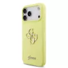 Guess Liquid Silicone 4G Metal Logo tok iPhone 17 Pro Max készülékhez sárga