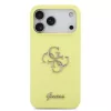 Guess Liquid Silicone 4G Metal Logo tok iPhone 17 Pro Max készülékhez sárga