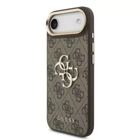   Guess PU Leather 4G Metal Logo Gold Frame MagSafe tok iPhone 17 Air készülékhez barna