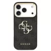 Guess PU bőr 4G Metal Logo Gold Frame MagSafe tok iPhone 17 Pro készülékhez fekete