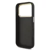 Guess PU bőr 4G Metal Logo Gold Frame MagSafe tok iPhone 17 Pro készülékhez fekete