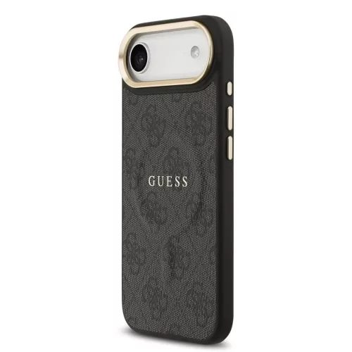 Guess PU Leather 4G Gold Frame MagSafe tok iPhone 17 Air készülékhez fekete