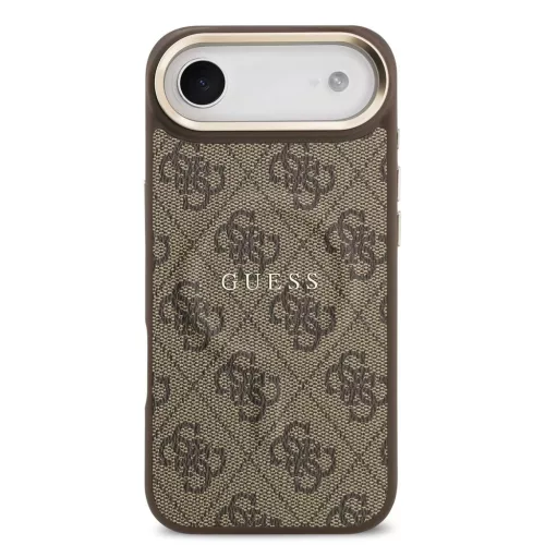 Guess PU bőr 4G Gold Frame MagSafe tok iPhone 17 Air készülékhez barna