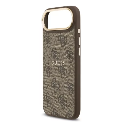 Guess PU bőr 4G Gold Frame MagSafe tok iPhone 17 Air készülékhez barna