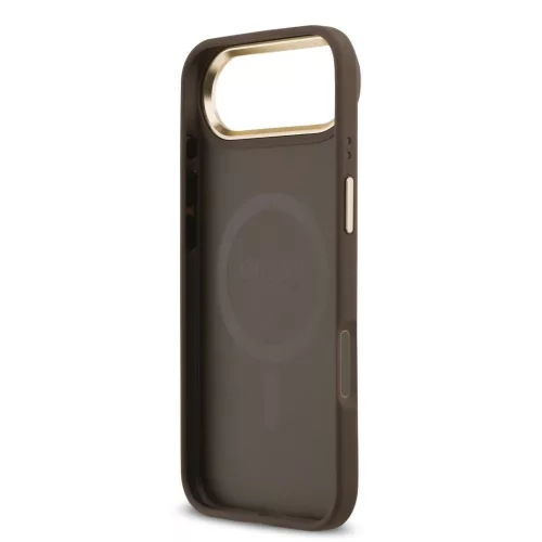 Guess PU bőr 4G Gold Frame MagSafe tok iPhone 17 Air készülékhez barna