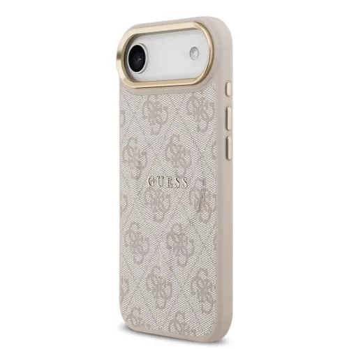 Guess PU bőr 4G Gold Frame MagSafe tok iPhone 17 Air készülékhez rózsaszín
