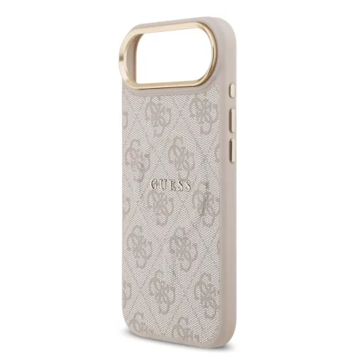 Guess PU bőr 4G Gold Frame MagSafe tok iPhone 17 Air készülékhez rózsaszín