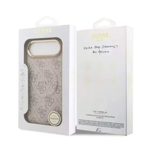 Guess PU bőr 4G Gold Frame MagSafe tok iPhone 17 Air készülékhez rózsaszín
