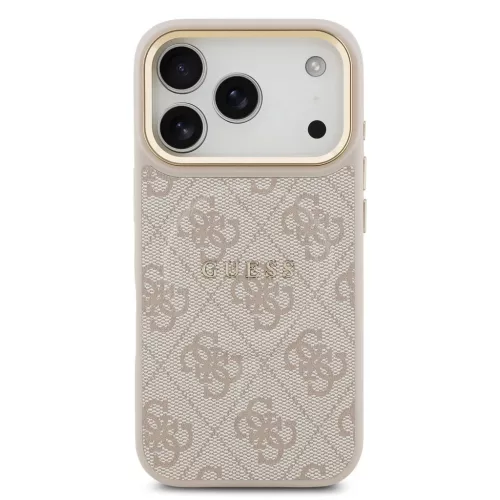 Guess PU Leather 4G Gold Frame MagSafe tok az iPhone 17 Pro készülékhez, rózsaszín