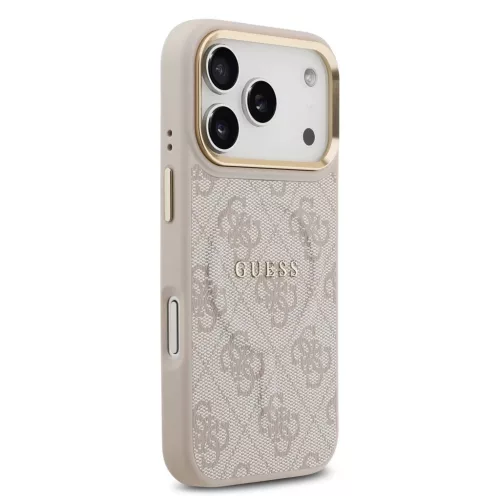 Guess PU Leather 4G Gold Frame MagSafe tok az iPhone 17 Pro készülékhez, rózsaszín