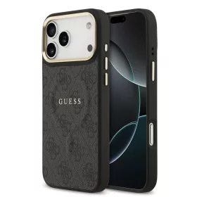   Guess PU Leather 4G Gold Frame MagSafe tok iPhone 17 Pro Max készülékhez fekete