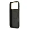 Guess PU Leather 4G Gold Frame MagSafe tok iPhone 17 Pro Max készülékhez fekete