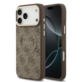   Guess PU Leather 4G Gold Frame MagSafe tok iPhone 17 Pro Max készülékhez barna
