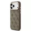 Guess PU Leather 4G Gold Frame MagSafe tok iPhone 17 Pro Max készülékhez barna