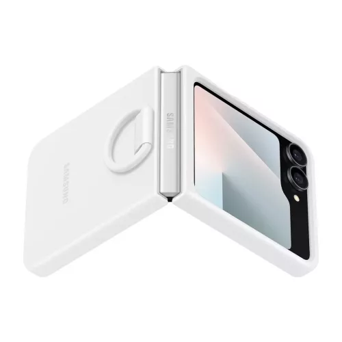 EF-PF741TWE Samsung szilikon tok gyűrűvel Galaxy Z Flip 6/7 FE készülékhez fehér
