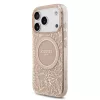 Guess IML Flowers Allover Strap MagSafe tok iPhone 17 Pro készülékhez rózsaszín