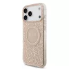 Guess IML Flowers Allover Strap MagSafe tok iPhone 17 Pro Max készülékhez rózsaszín