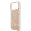 Guess IML Flowers Allover Strap MagSafe tok iPhone 17 Pro Max készülékhez rózsaszín
