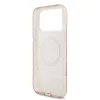 Guess IML Flowers Allover Strap MagSafe tok iPhone 17 Pro Max készülékhez rózsaszín