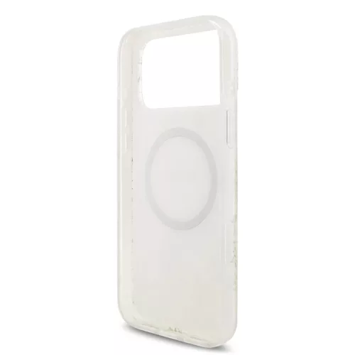 Guess IML Flowers Allover Strap MagSafe tok iPhone 17 Pro Max készülékhez fehér