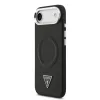Guess PU Leather Triangle Logo MagSafe tok iPhone 17 Air készülékhez fekete