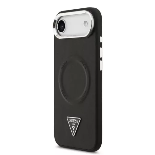Guess PU Leather Triangle Logo MagSafe tok iPhone 17 Air készülékhez fekete