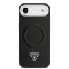 Guess PU Leather Triangle Logo MagSafe tok iPhone 17 Air készülékhez fekete
