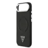 Guess PU Leather Triangle Logo MagSafe tok iPhone 17 Air készülékhez fekete