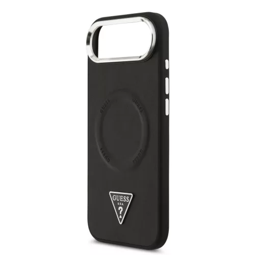 Guess PU Leather Triangle Logo MagSafe tok iPhone 17 Air készülékhez fekete
