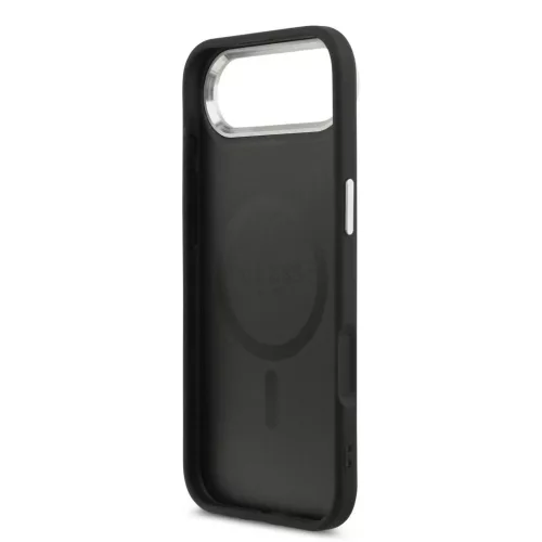 Guess PU Leather Triangle Logo MagSafe tok iPhone 17 Air készülékhez fekete