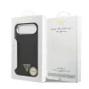 Guess PU Leather Triangle Logo MagSafe tok iPhone 17 Air készülékhez fekete