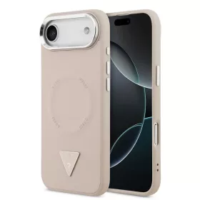   Guess PU bőr Triangle Logo MagSafe tok iPhone 17 Air készülékhez rózsaszín