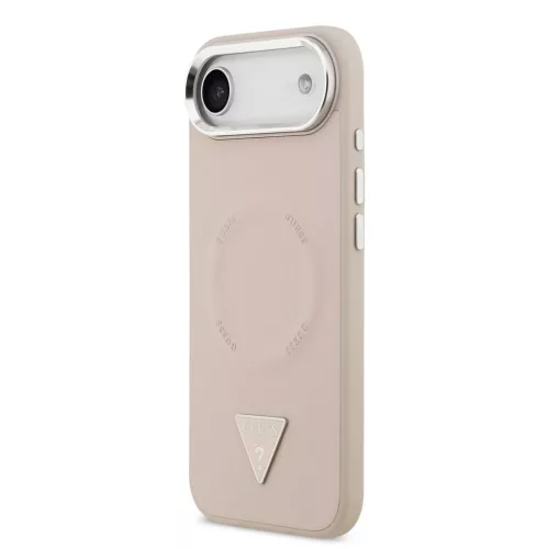 Guess PU bőr Triangle Logo MagSafe tok iPhone 17 Air készülékhez rózsaszín
