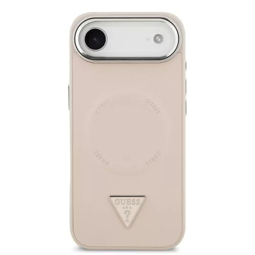 Guess PU bőr Triangle Logo MagSafe tok iPhone 17 Air készülékhez rózsaszín
