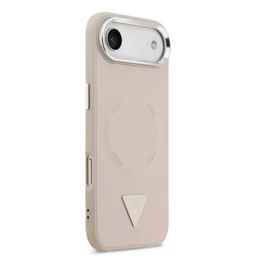 Guess PU bőr Triangle Logo MagSafe tok iPhone 17 Air készülékhez rózsaszín