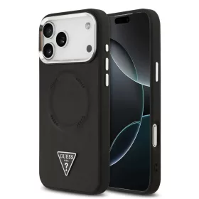   Guess PU Leather Triangle Logo MagSafe tok iPhone 17 Pro készülékhez fekete