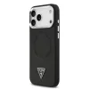 Guess PU Leather Triangle Logo MagSafe tok iPhone 17 Pro készülékhez fekete