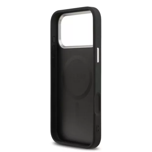 Guess PU Leather Triangle Logo MagSafe tok iPhone 17 Pro készülékhez fekete