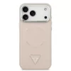 Guess PU bőr Triangle Logo MagSafe tok iPhone 17 Pro Max készülékhez rózsaszín