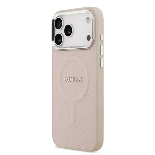 Guess PU Saffiano MagSafe tok iPhone 17 Pro készülékhez rózsaszín