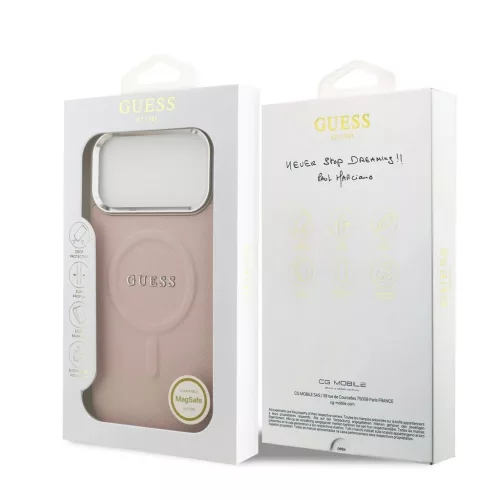 Guess PU Saffiano MagSafe tok iPhone 17 Pro Max készülékhez rózsaszín