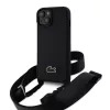 Lacoste Iconic Petit Pique Crossbody Strap Woven Logo tok iPhone 15 készülékhez fekete