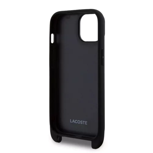 Lacoste Iconic Petit Pique Crossbody Strap Woven Logo tok iPhone 15 készülékhez fekete