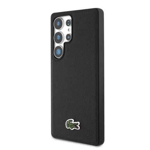Lacoste Iconic Petit Pique Woven Logo MagSafe tok Samsung Galaxy S25 Ultra készülékhez fekete