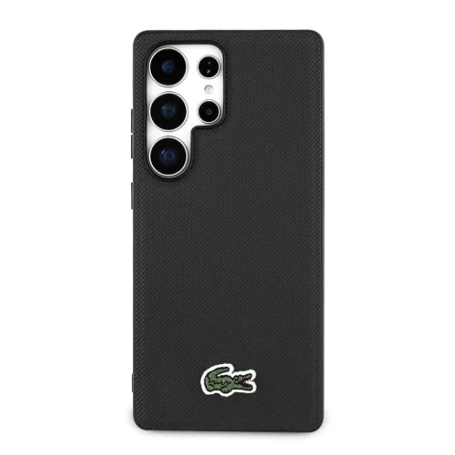 Lacoste Iconic Petit Pique Woven Logo MagSafe tok Samsung Galaxy S25 Ultra készülékhez fekete